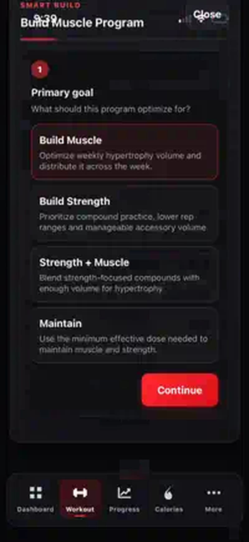 Real Level Up Smart Builder screen